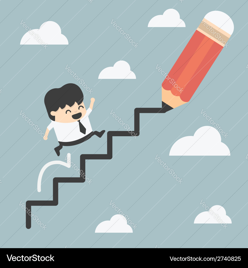 Ladder of Success Concept – Royalty-Free Vector | VectorStock, image size:1000x1080