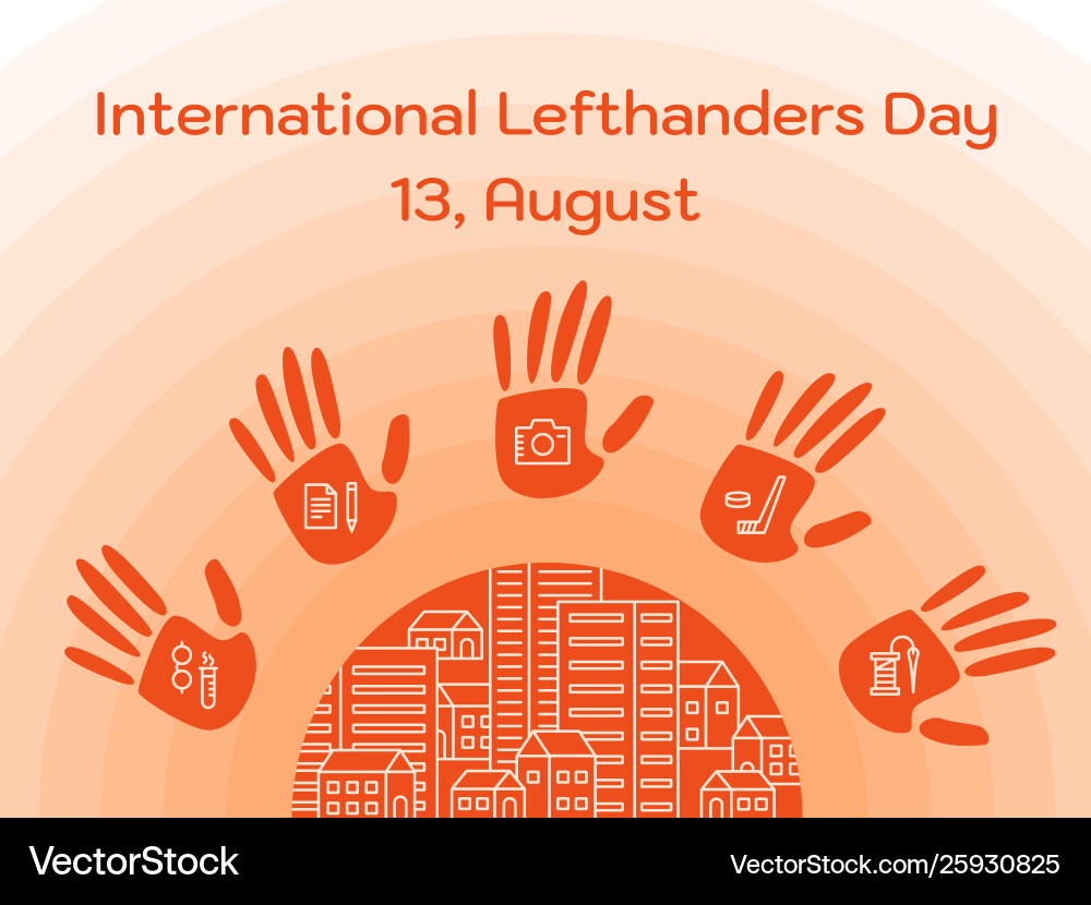 Lefthanders day for web print Vector Image