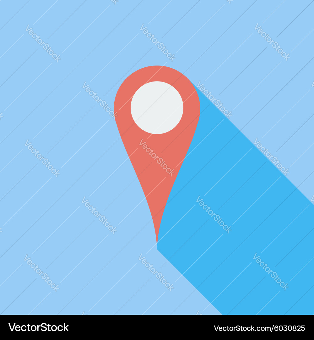 Map pointer single flat icon vector image