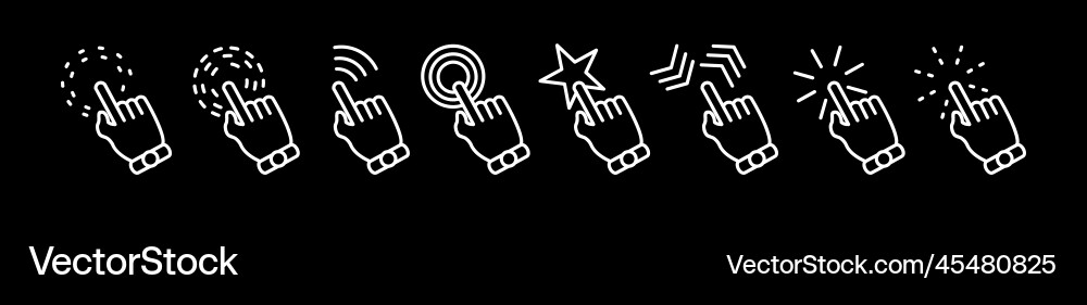 Mouse click cursor collection Vector Image