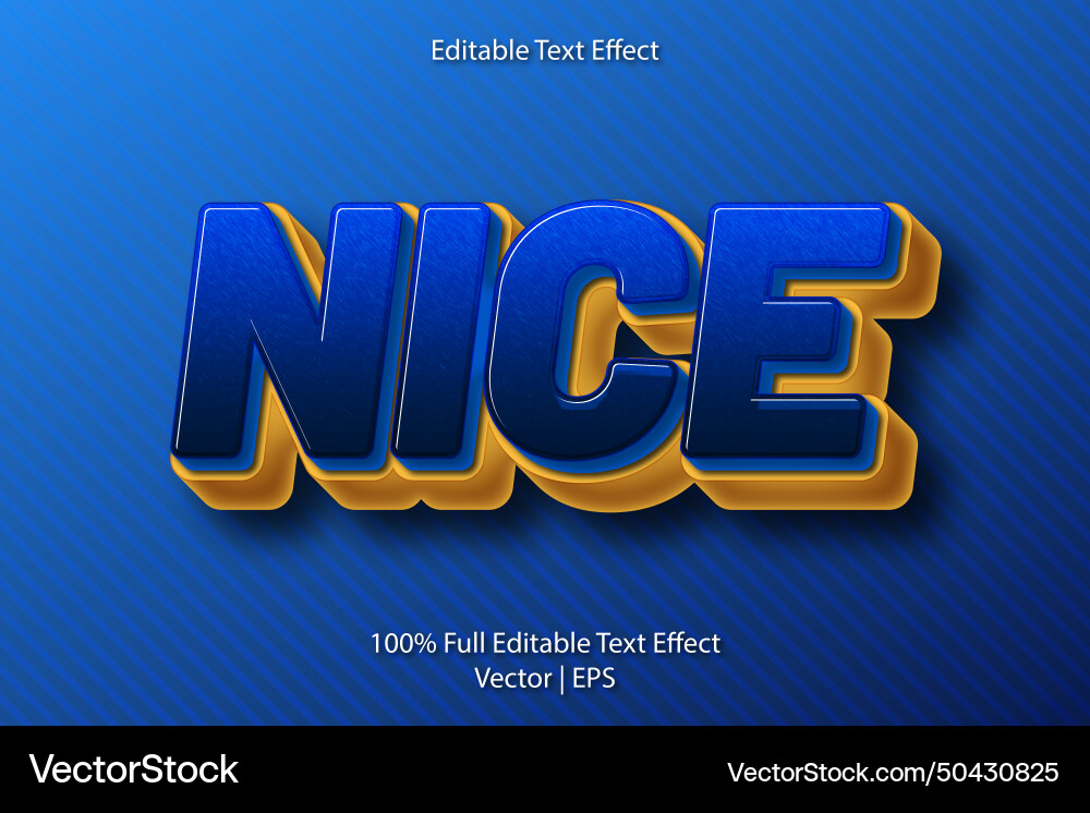 Nice editable text effect retro style Vector Image