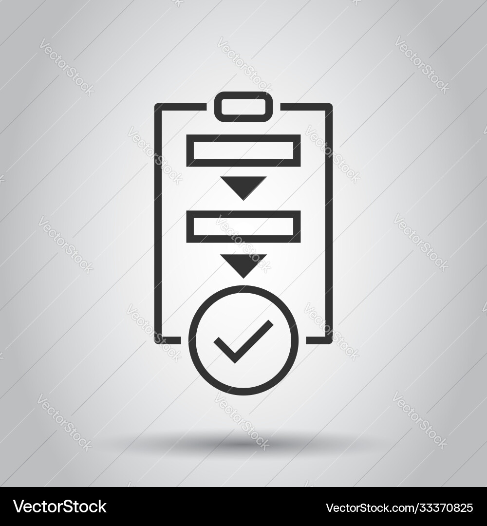 Prozedur-Liste Icon im flachen Stil Dokument Prozedur-Liste Icon im flachen Stil Dokument vektorbild
