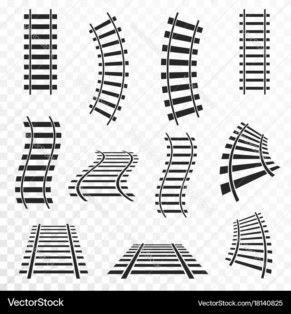 Railway Tracks Set vector image
