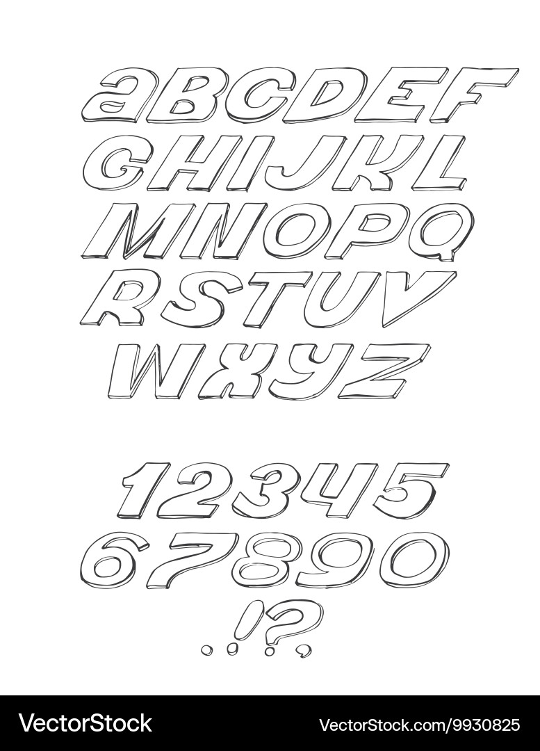 Script font cursive black on white background vector image
