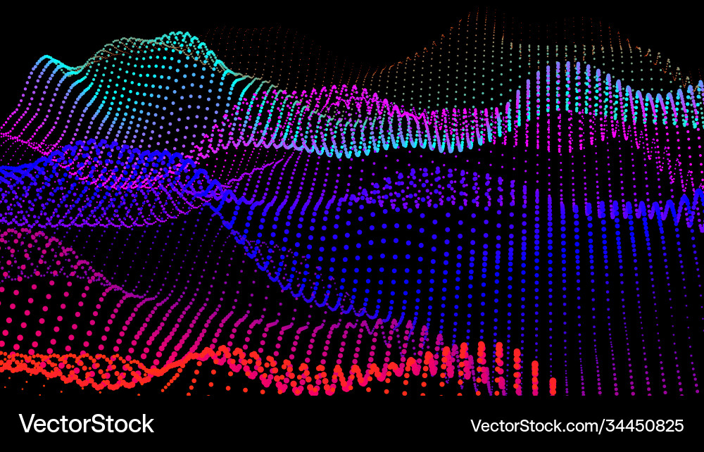 Sea waves from node hud data dots flow research Sea waves from node hud data dots flow research Vector Image
