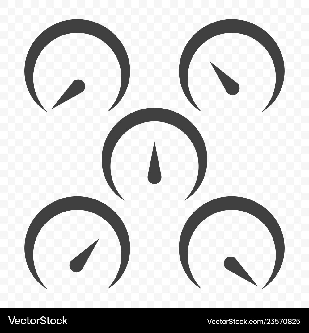 Set of speed scale icons on transparent vector image