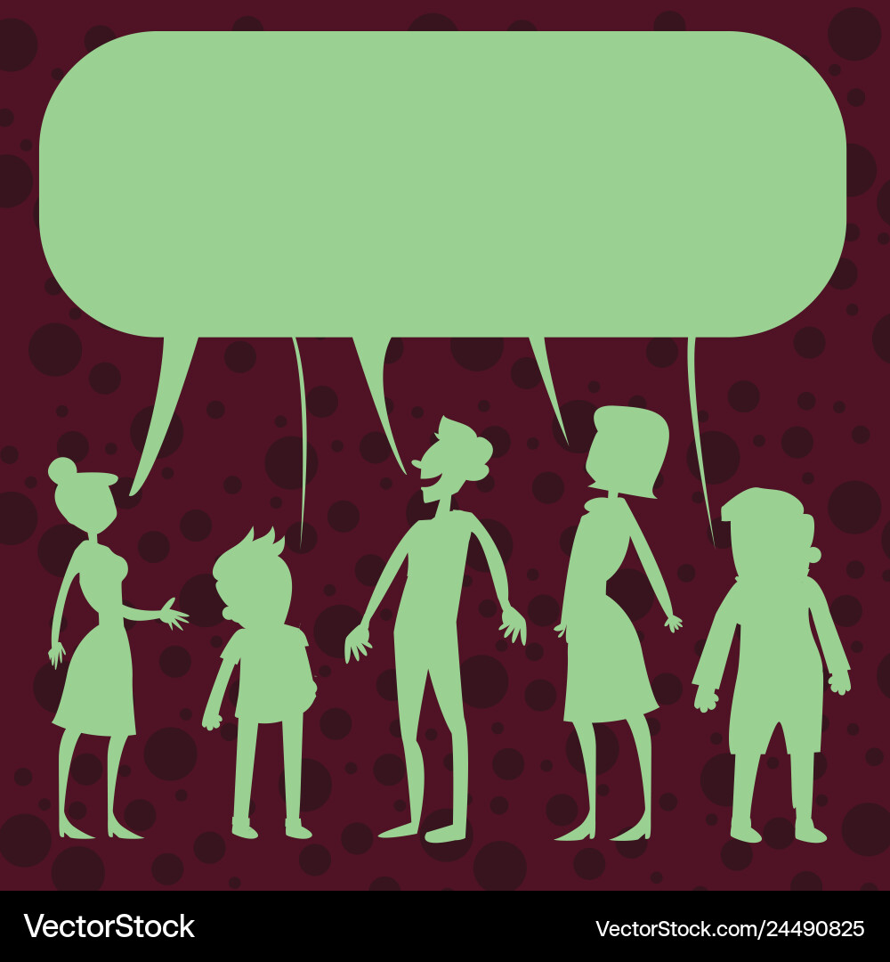 Silhouette figure of young and old people standing Silhouette figure of young and old people standing vector image