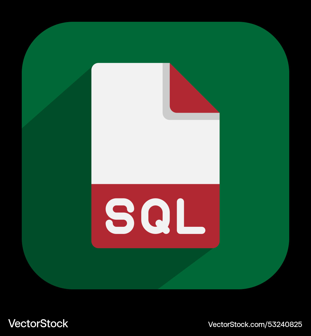 Sql document flat icons extension file type Sql document flat icons extension file type vector image