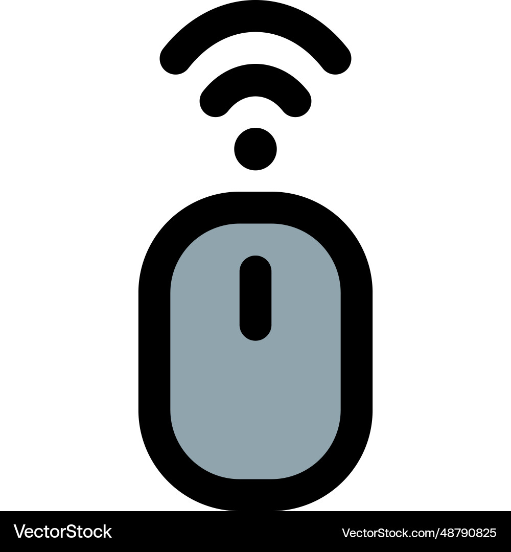 Wireless mouse connected to device via bluetooth vector image