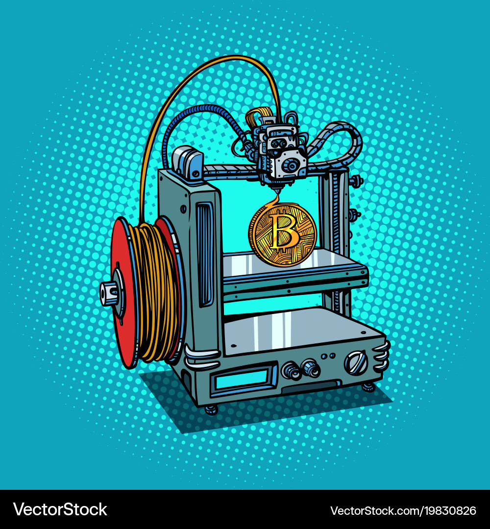 3D Printing Bitcoin (19830826) – Royalty-Free Vector | VectorStock