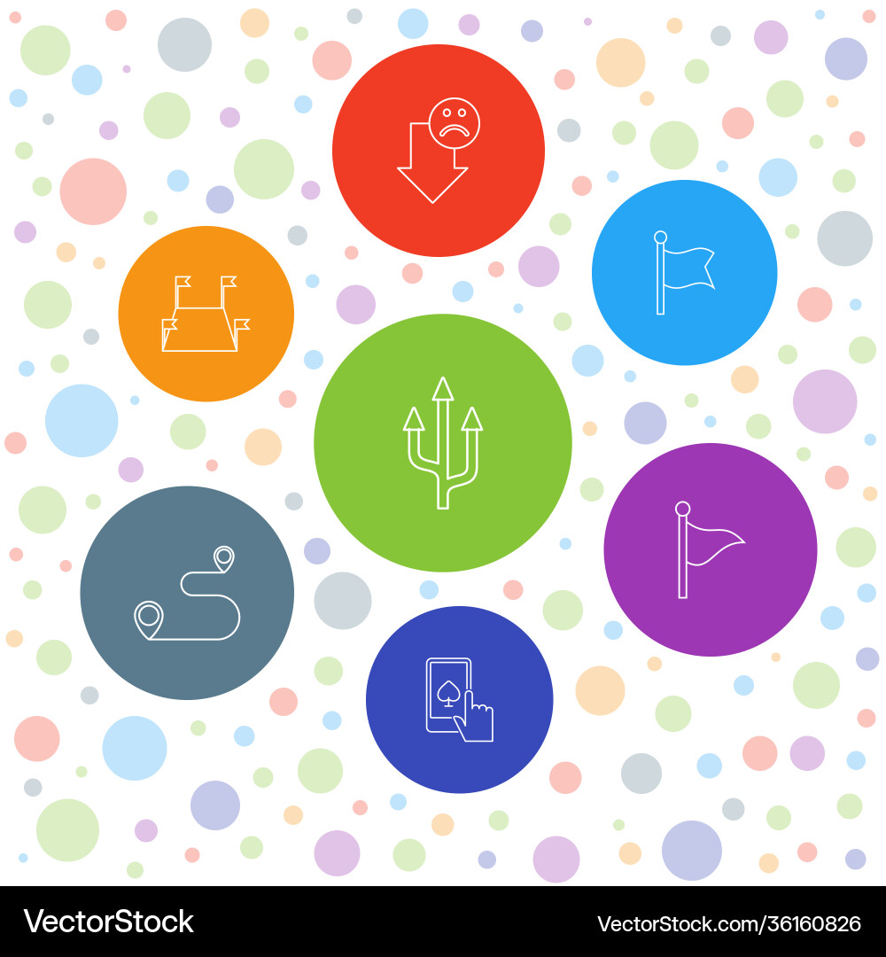 7 pointer icons vector image