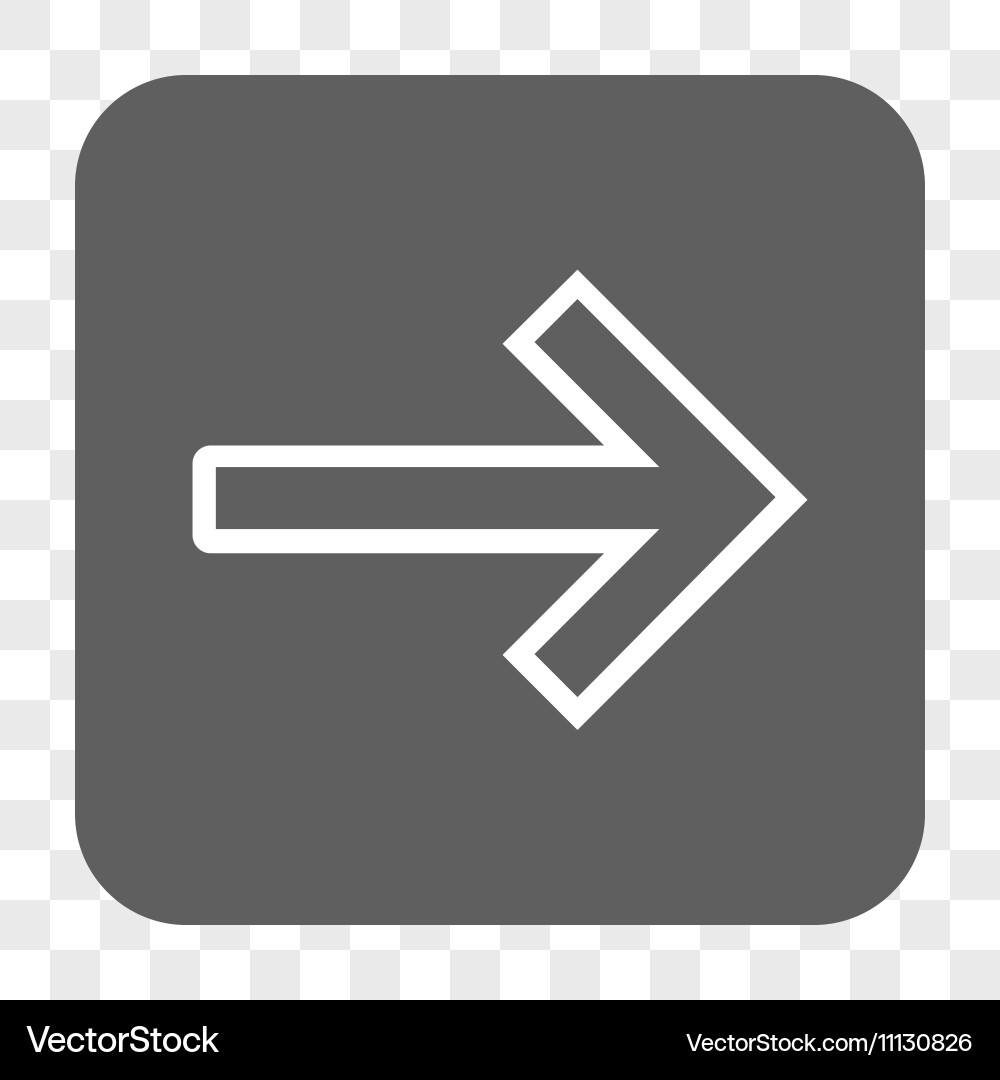 Arrow right rounded square button vector image