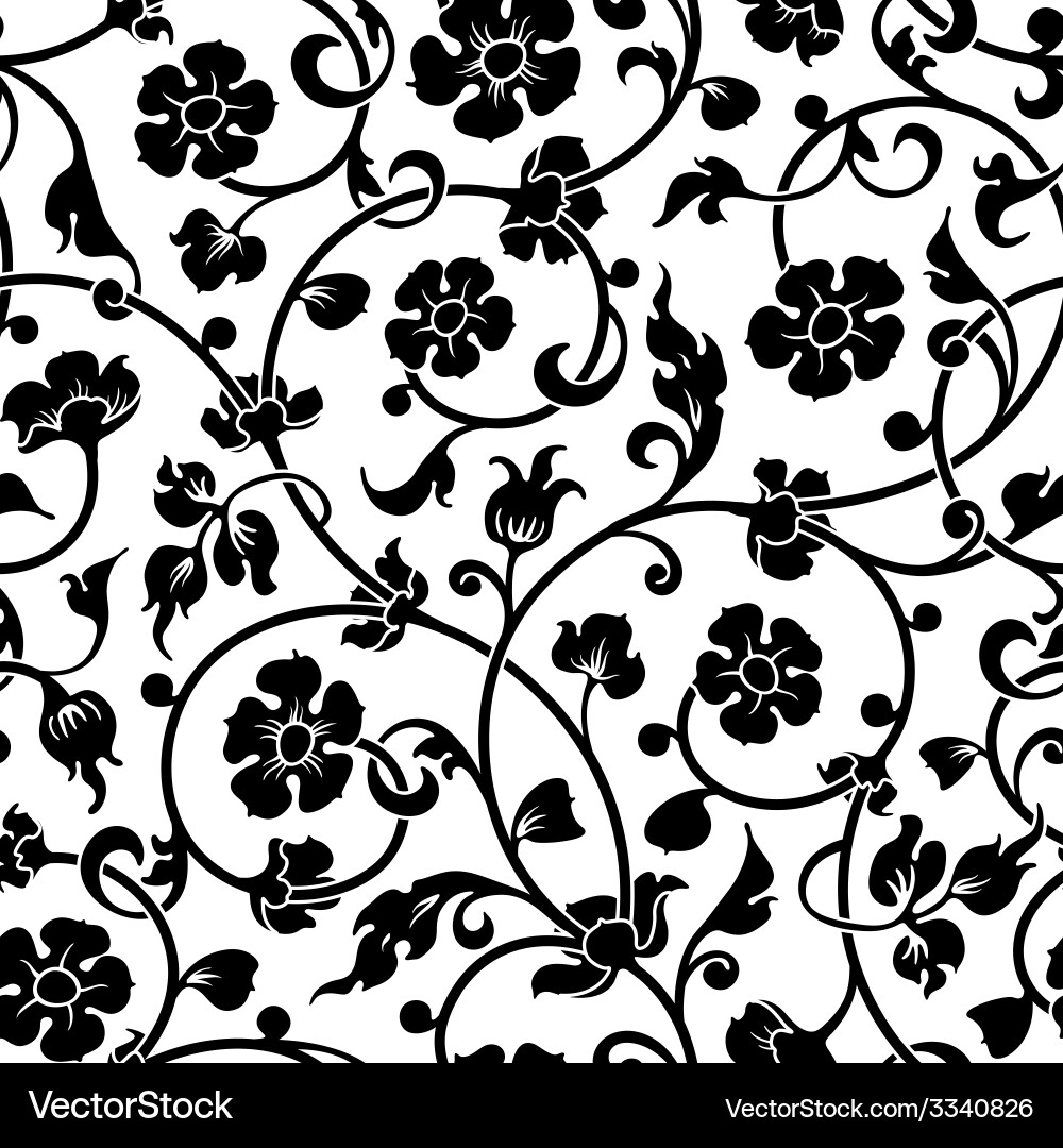 Baroque Floral Seamless Pattern Vector Image