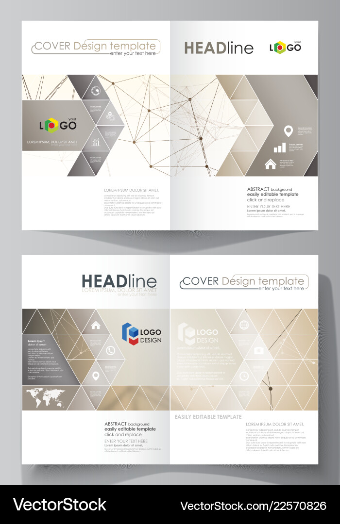 Business templates for bi fold brochure magazine Vector Image