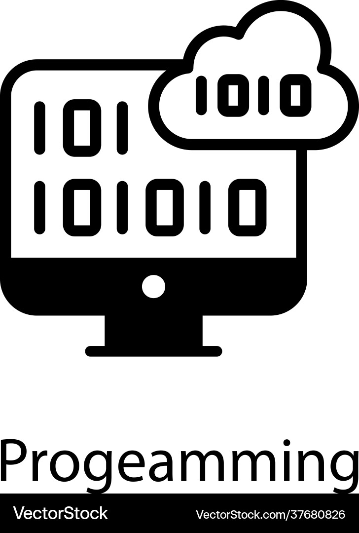 Cloud programming Vector Image