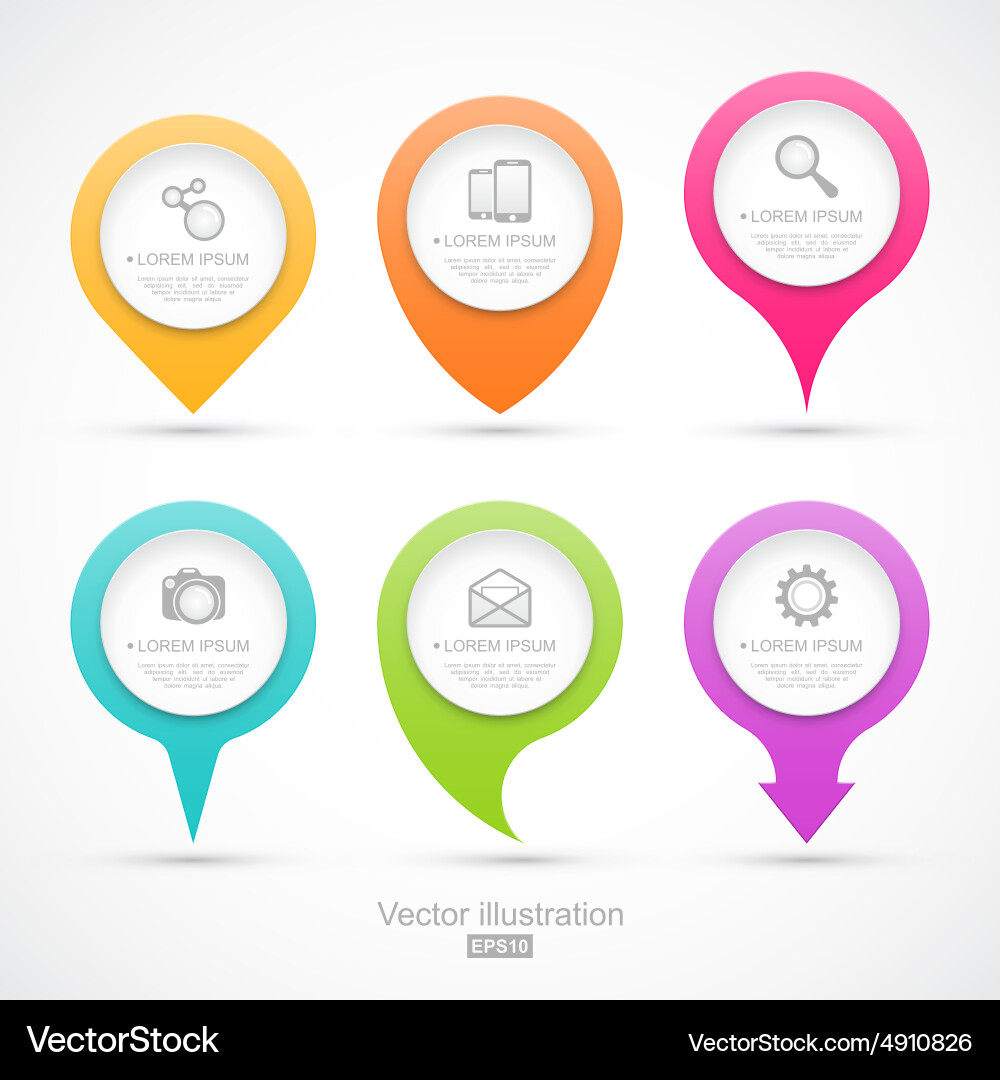 Colorful Pointer Icons Vector Image
