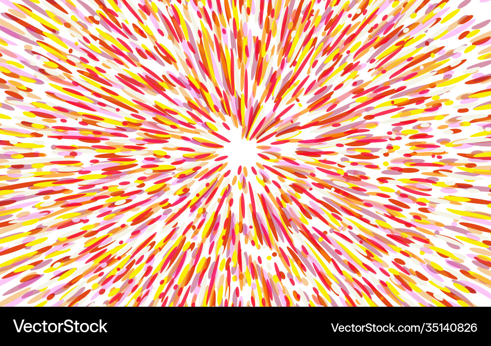 Explosion effect random radial colorful lines Vector Image