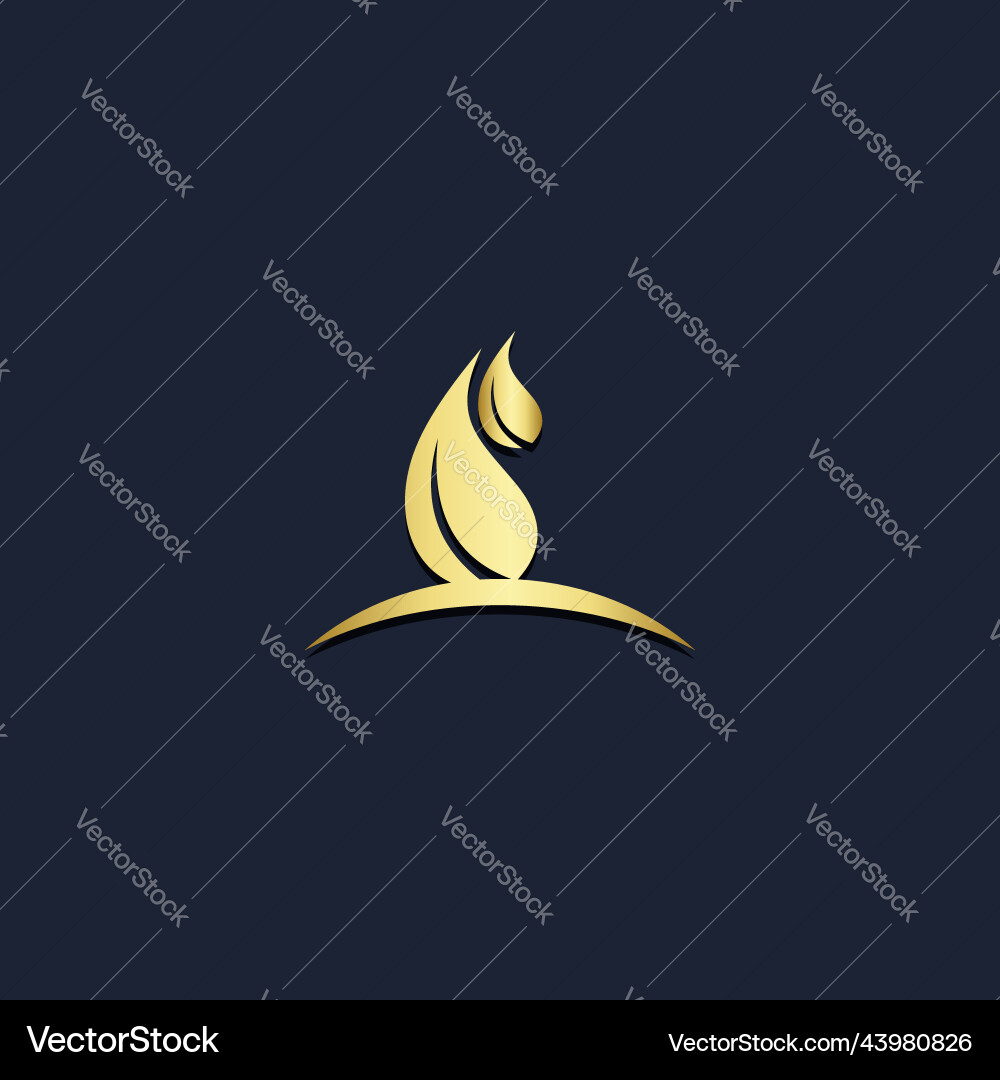 Gold Blatt Natur Bio-Logo Gold Blatt Natur Bio-Logo vektorbild