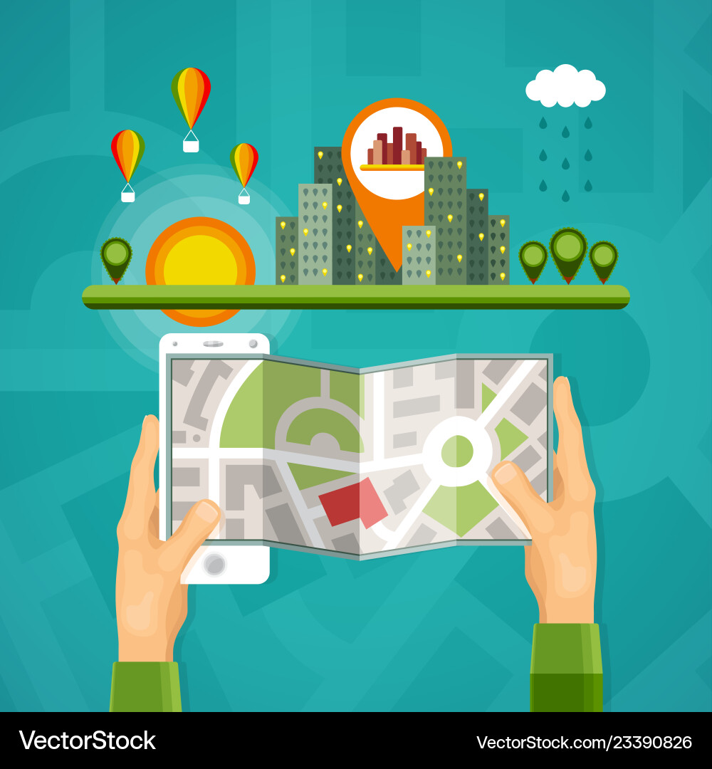 Gps maps and navigation concept vector image