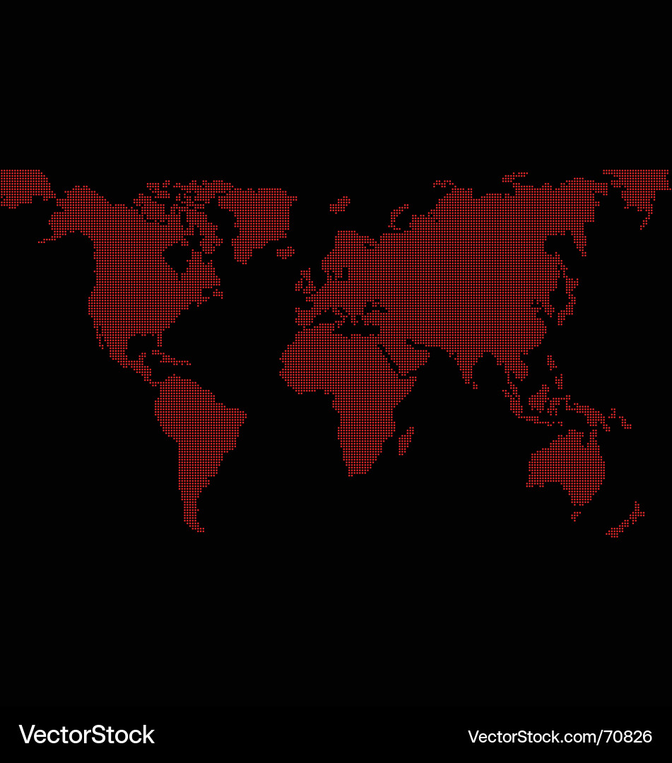 Halftone World Map Vector Image