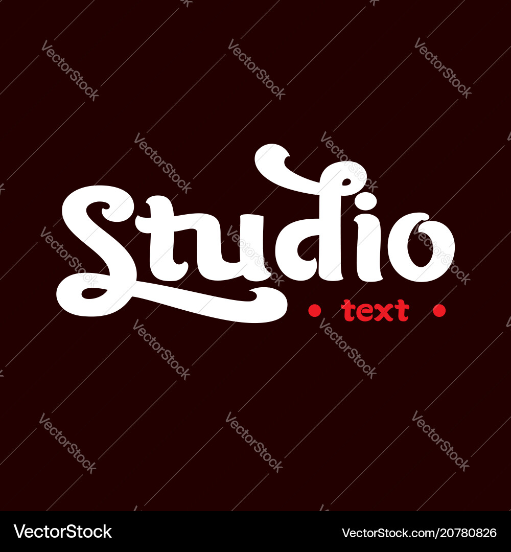 Handschriftliche moderne Pinselbeschriftung von Studio auf wh Handschriftliche moderne Pinselbeschriftung von Studio auf wh vektorbild