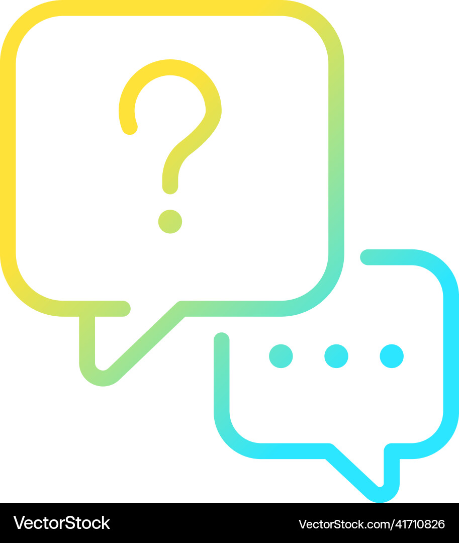 Interview question gradient linear icon Vector Image