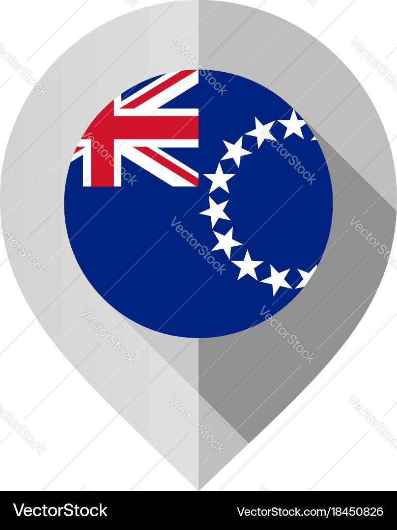 Marker with flag for map Vector Image