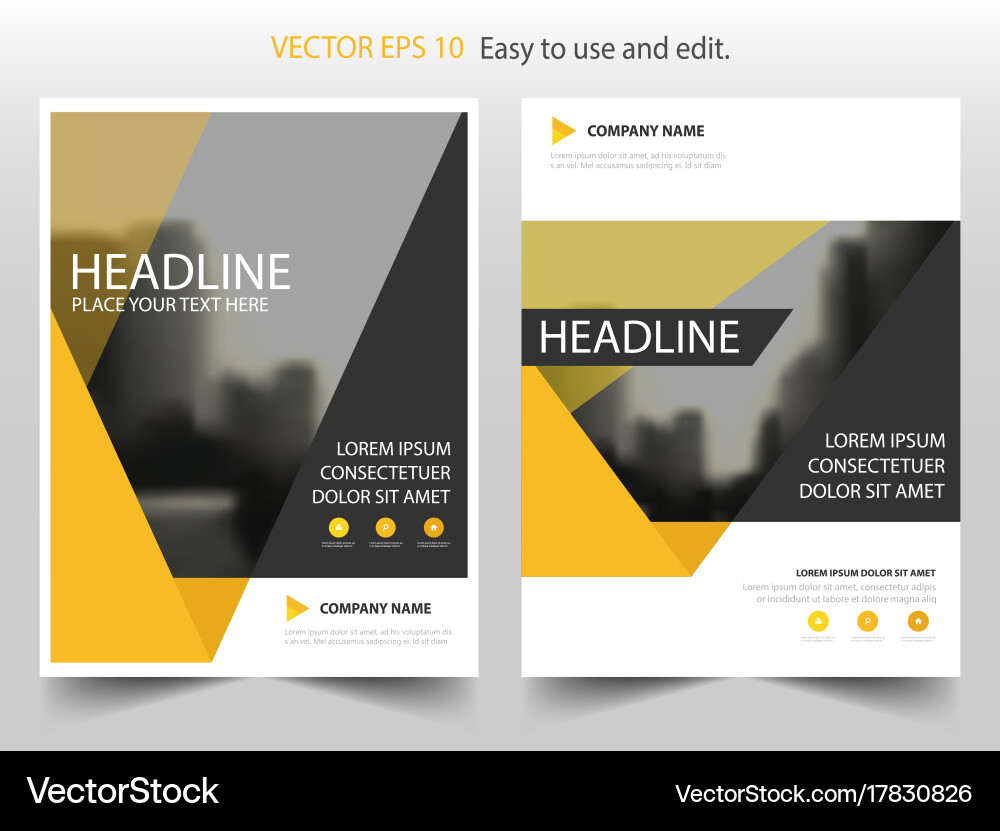 Modern Yellow Triangle Brochure Vector Image