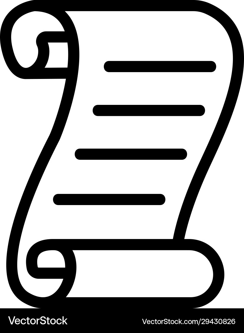 Parchment paper scroll icon isolated Parchment paper scroll icon isolated vector image