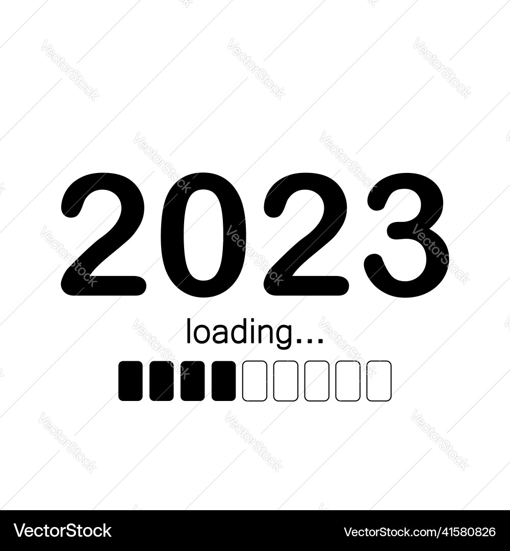 Progress bar showing loading of 2023 year new vector image