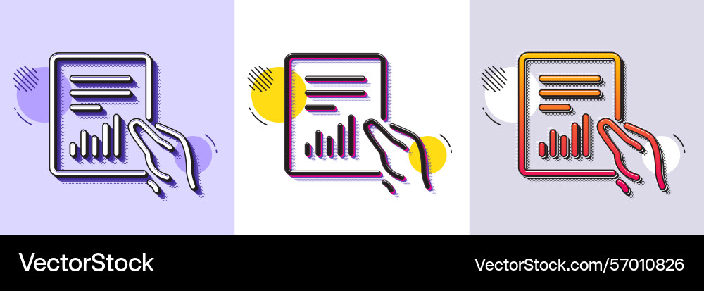 Report document line icon analysis chart Report document line icon analysis chart Vector Image