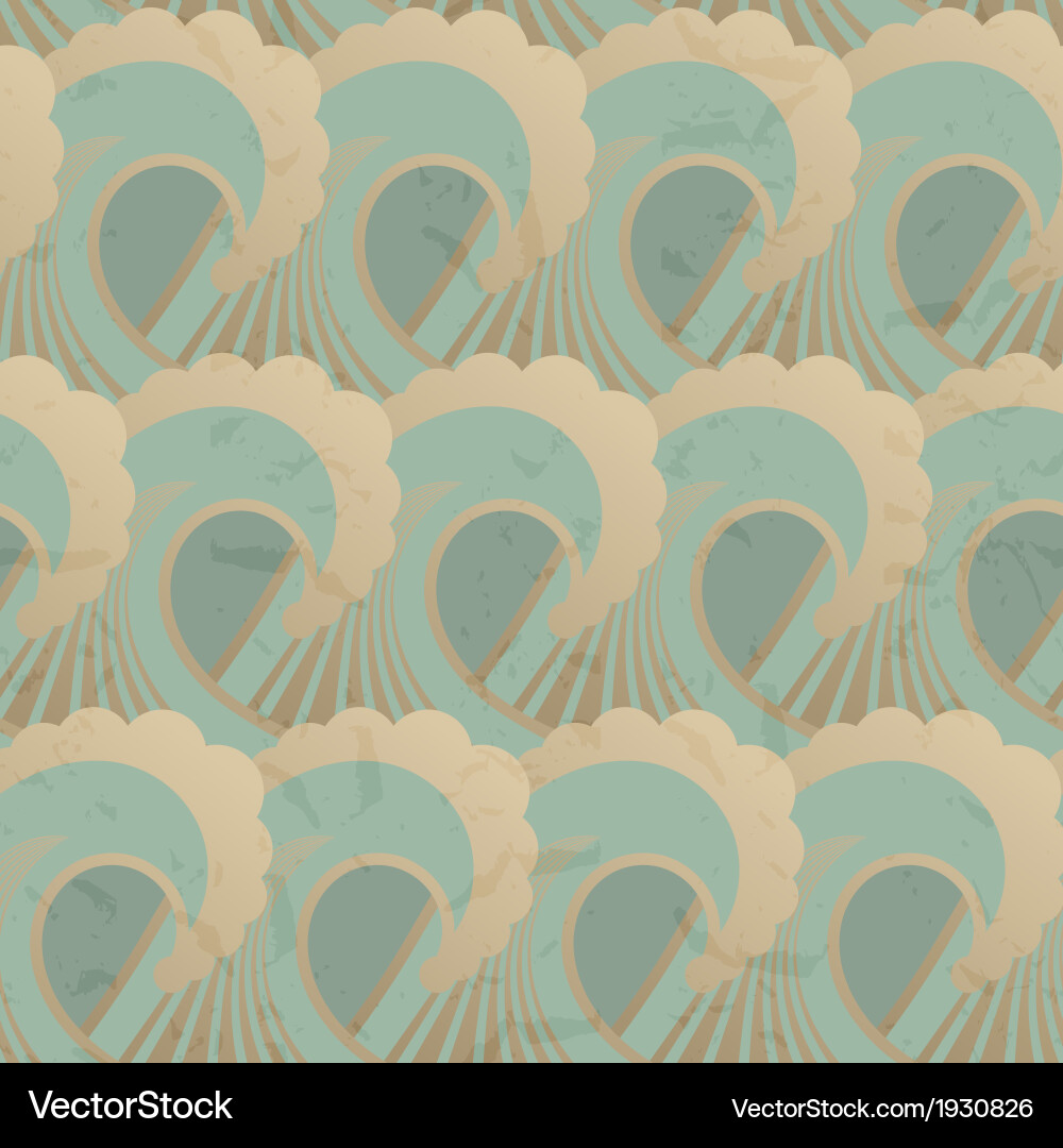 Seamless pattern with waves and grunge elements vector image