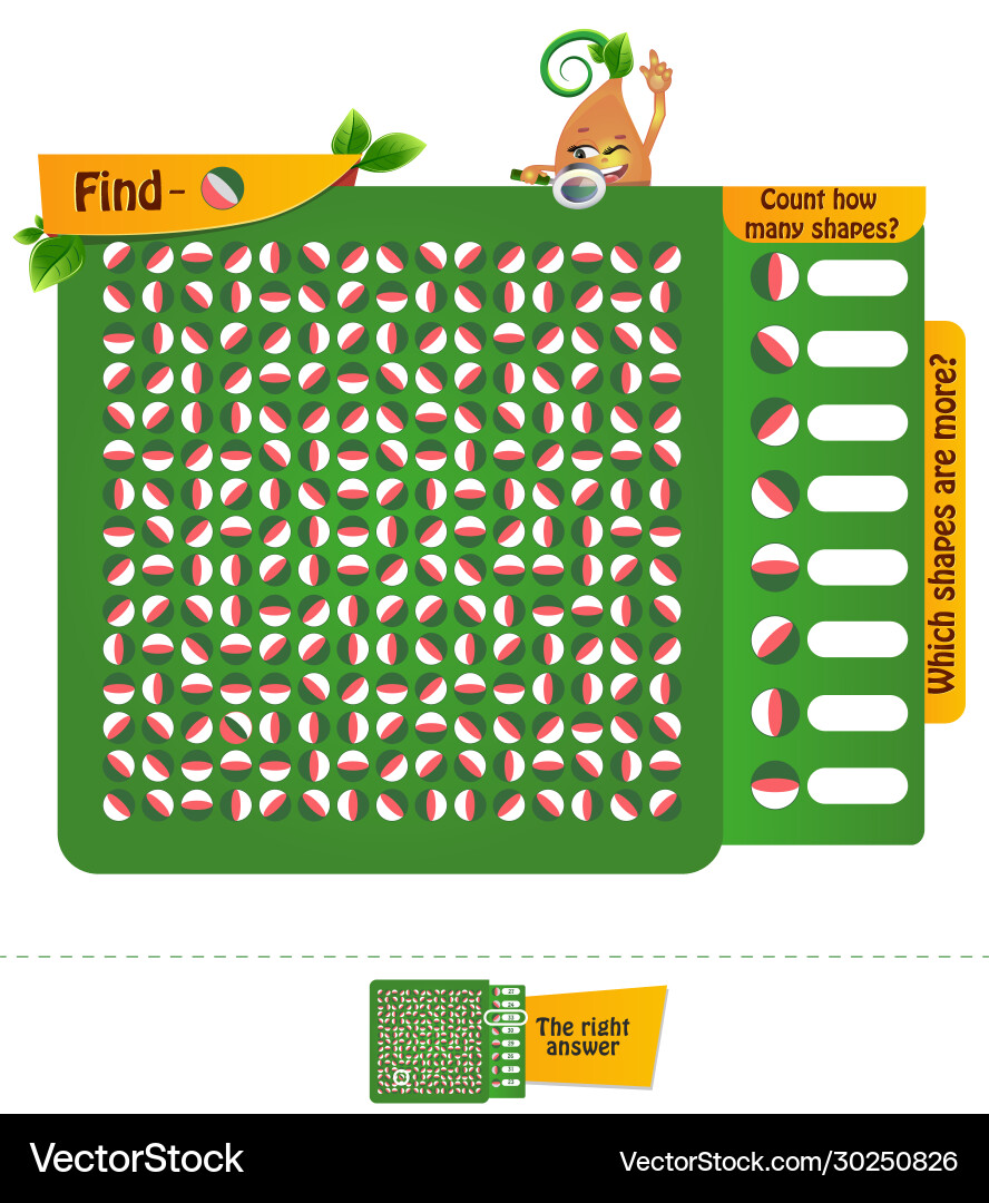 Shape Counting Puzzle Game vector image