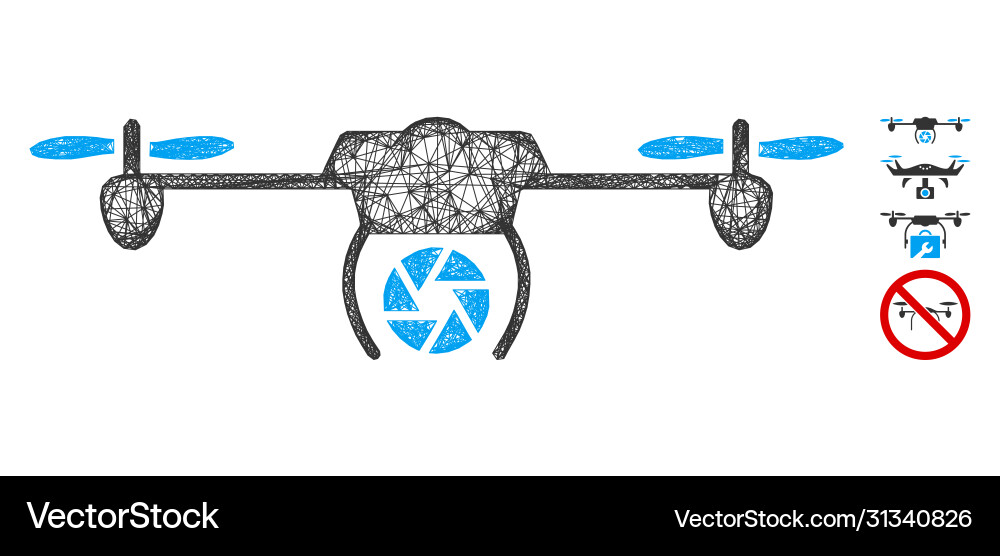 Shutter spy airdrone web mesh Shutter spy airdrone web mesh vector image