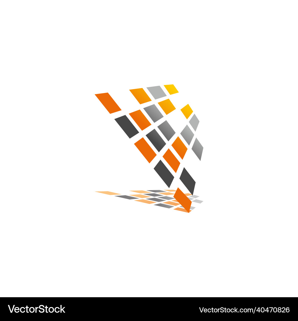 Squares stacked vertically logo web design Vector Image