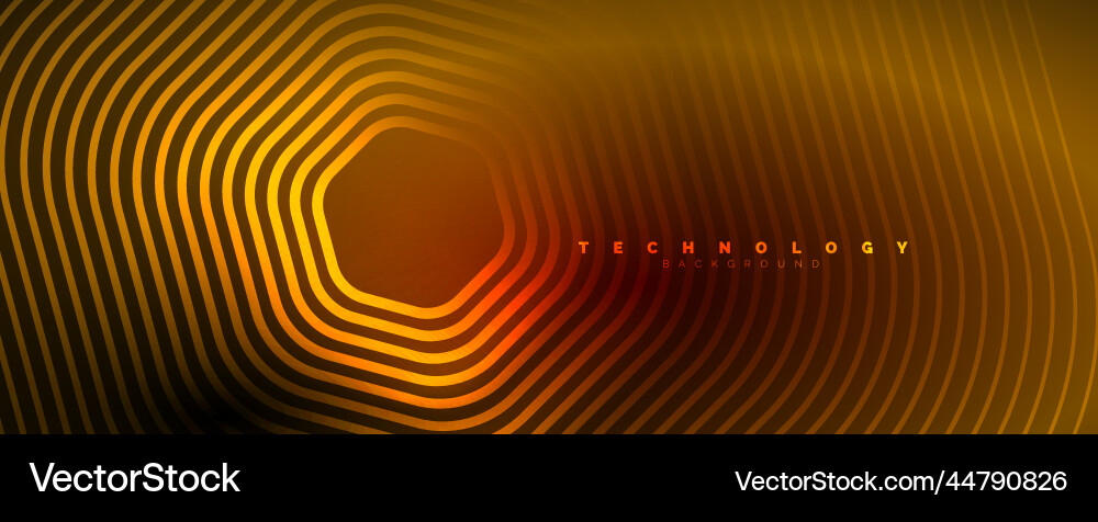 Techno shiny hexagons abstract background Vector Image