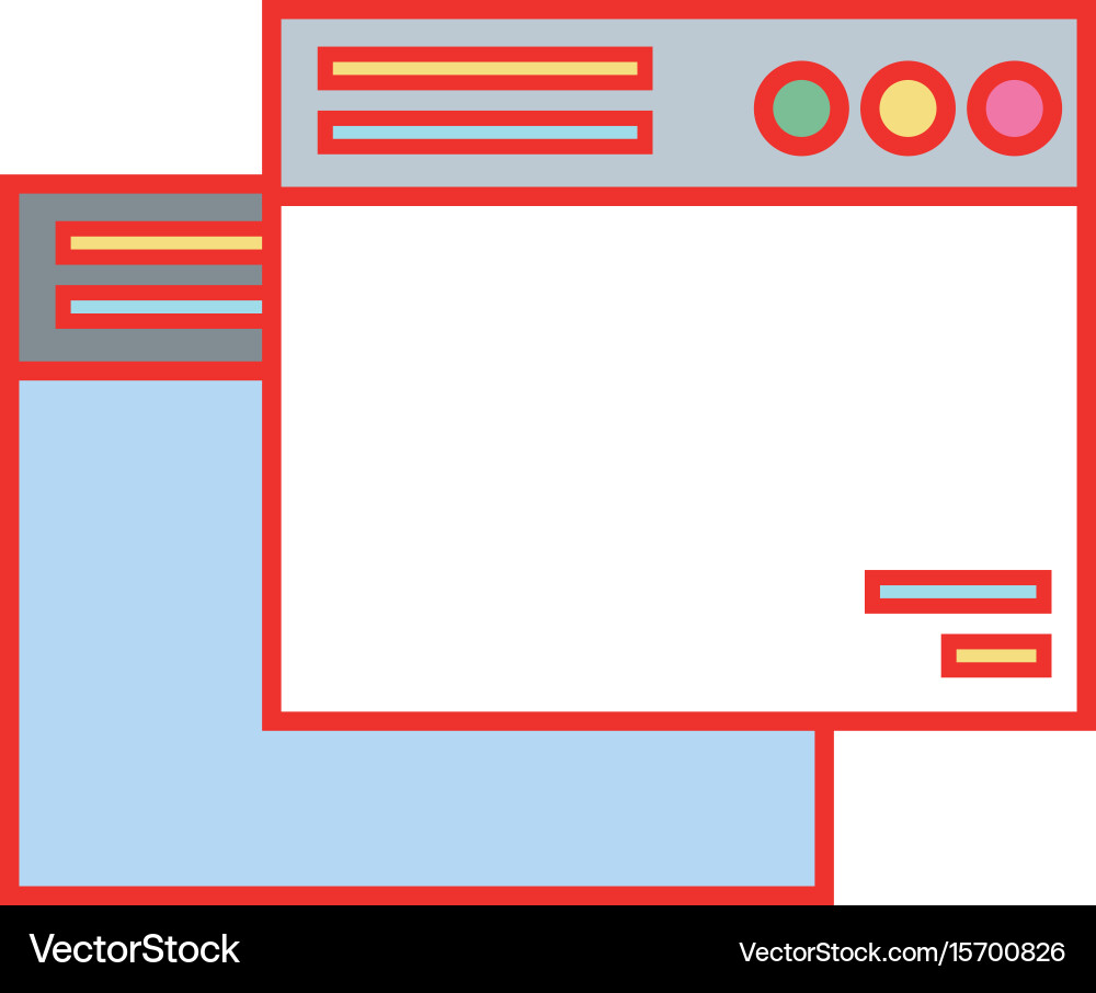 Technology windows element and website document Vector Image
