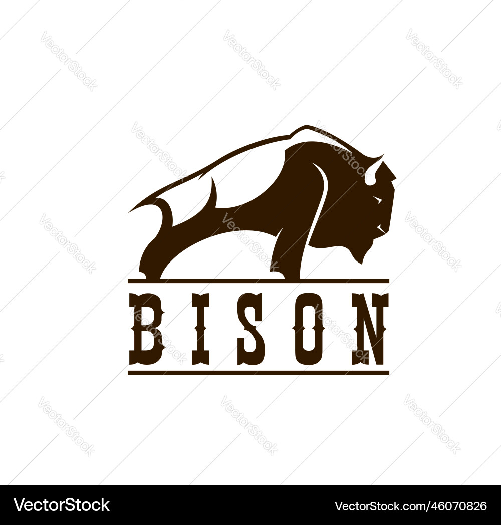 Wilder Westbison-Buffalo-Symbol oder Tiersymbol Wilder Westbison-Buffalo-Symbol oder Tiersymbol vektorbild