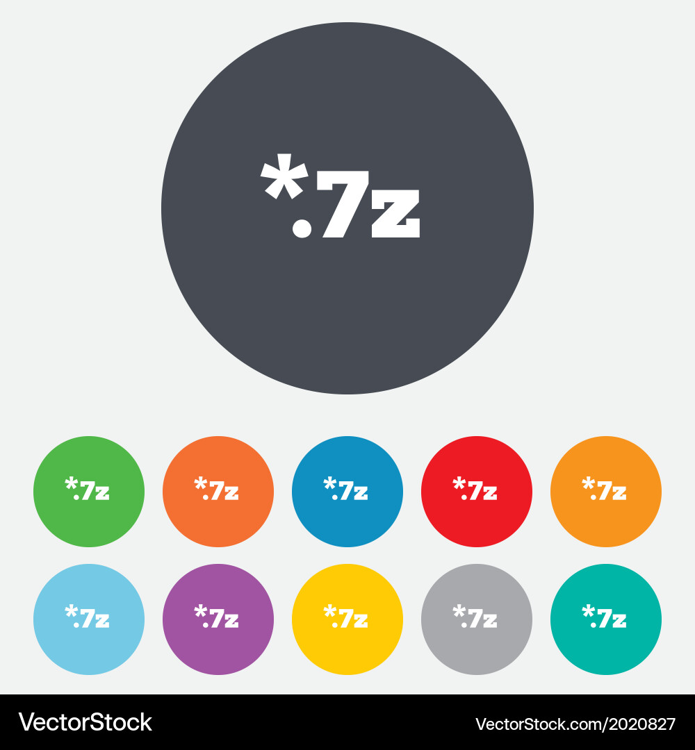 Archive file icon download 7z button Vector Image