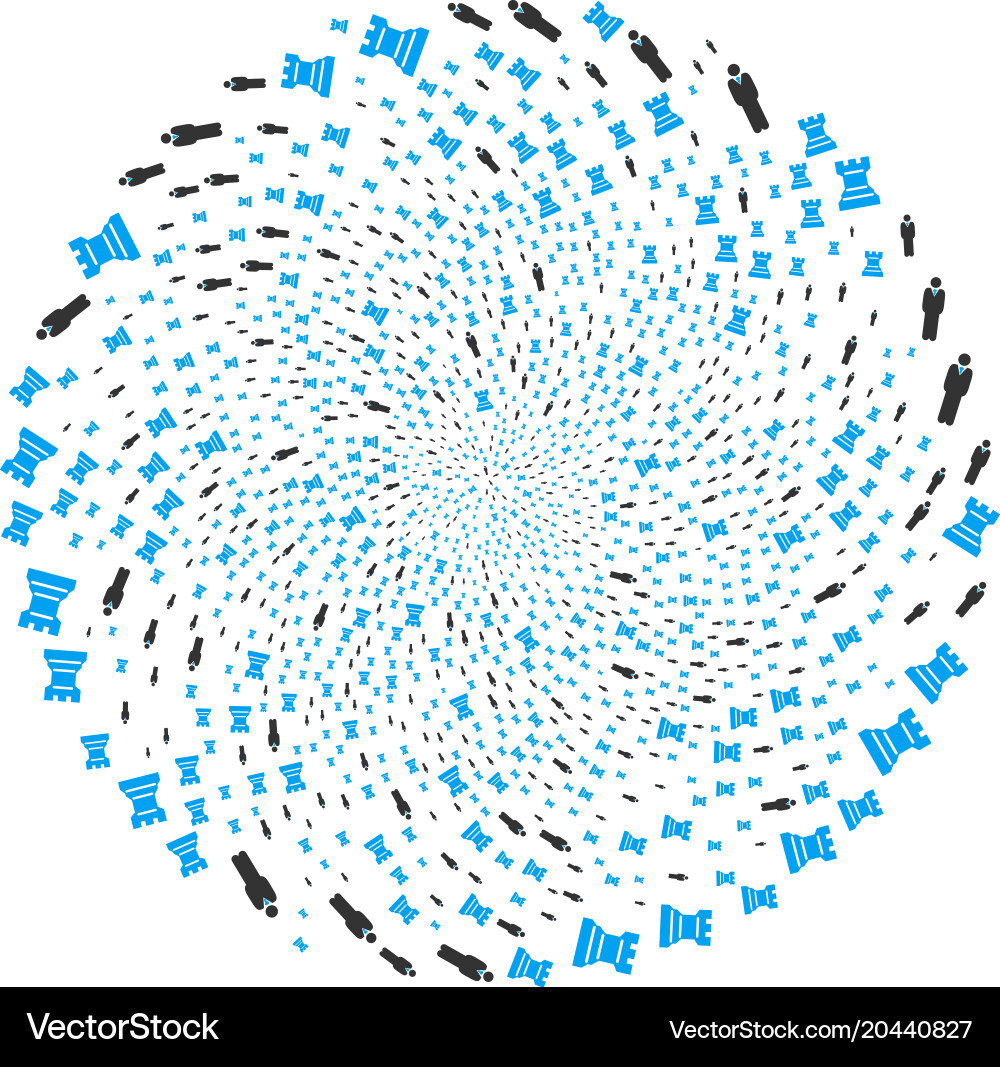 Chess strategy curl twist vector image