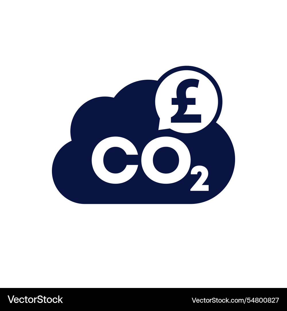 CO2-Emissionen Kosten-Ikone co2 Preis in Pfund CO2-Emissionen Kosten-Ikone co2 Preis in Pfund vektorbild