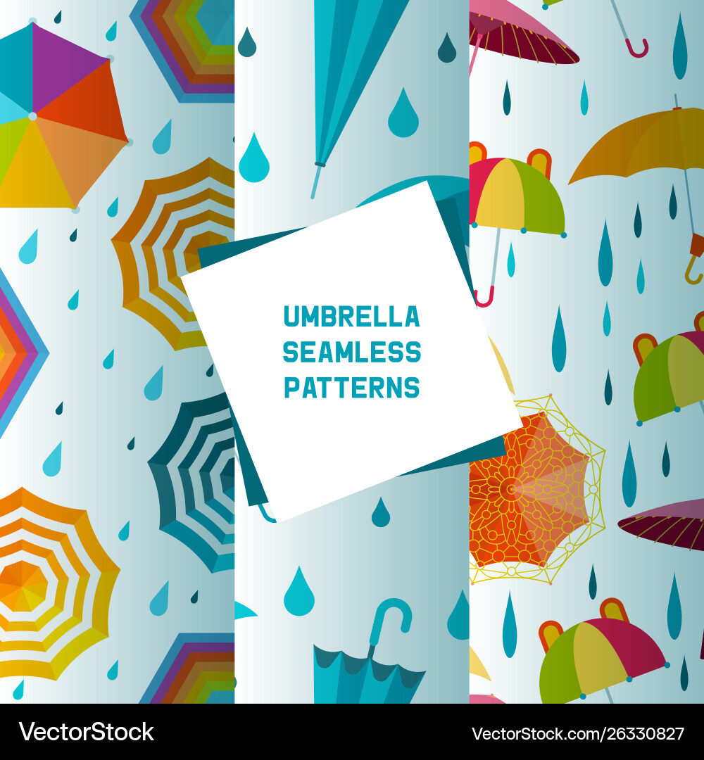 Colorful Umbrella Patterns Vector Image
