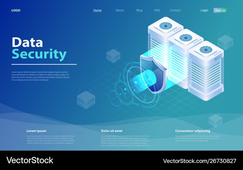 Data Security & Server Protection vector image