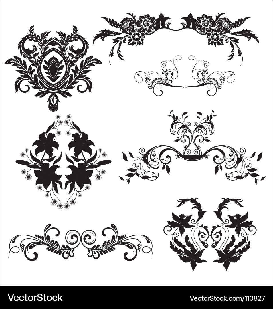 Elegant Floral Swirls Vector Image