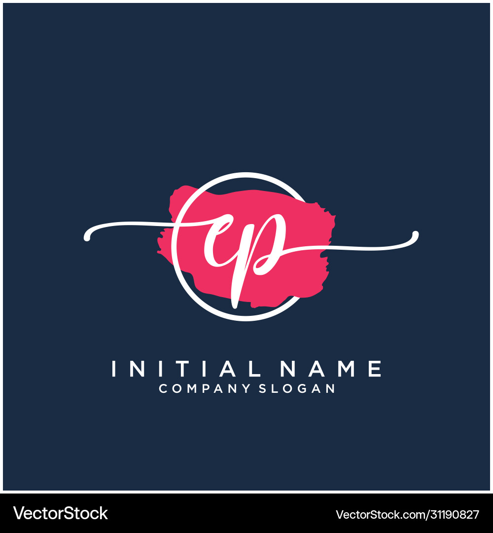 Elegant Initial Brush Script Logo vector image