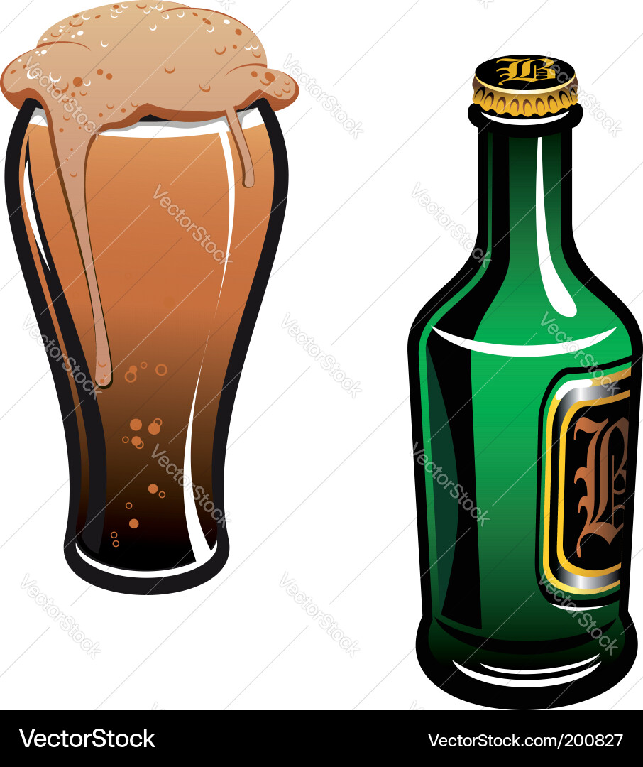 German Beer Bottle Vector Image
