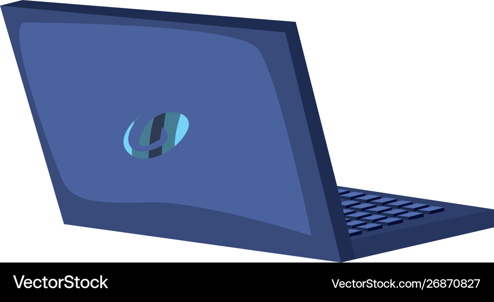 Laptop computer device on white background vector image