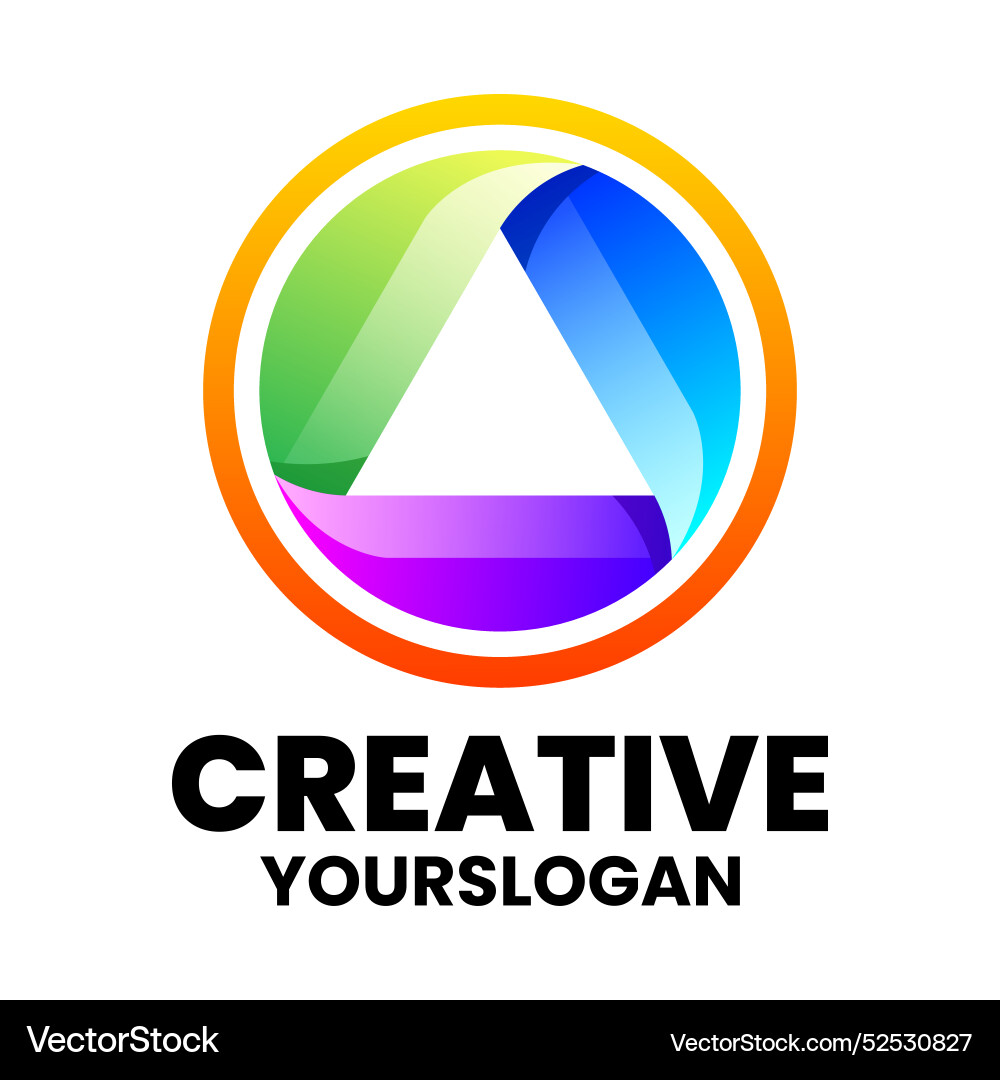 Logo triangle and circle gradient colorful Logo triangle and circle gradient colorful Vector Image