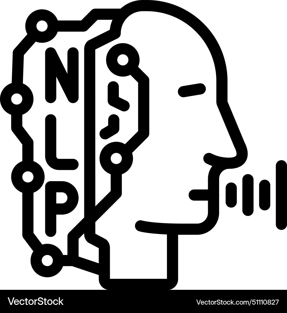 Natural language processing nlp seo line icon Natural language processing nlp seo line icon vector image