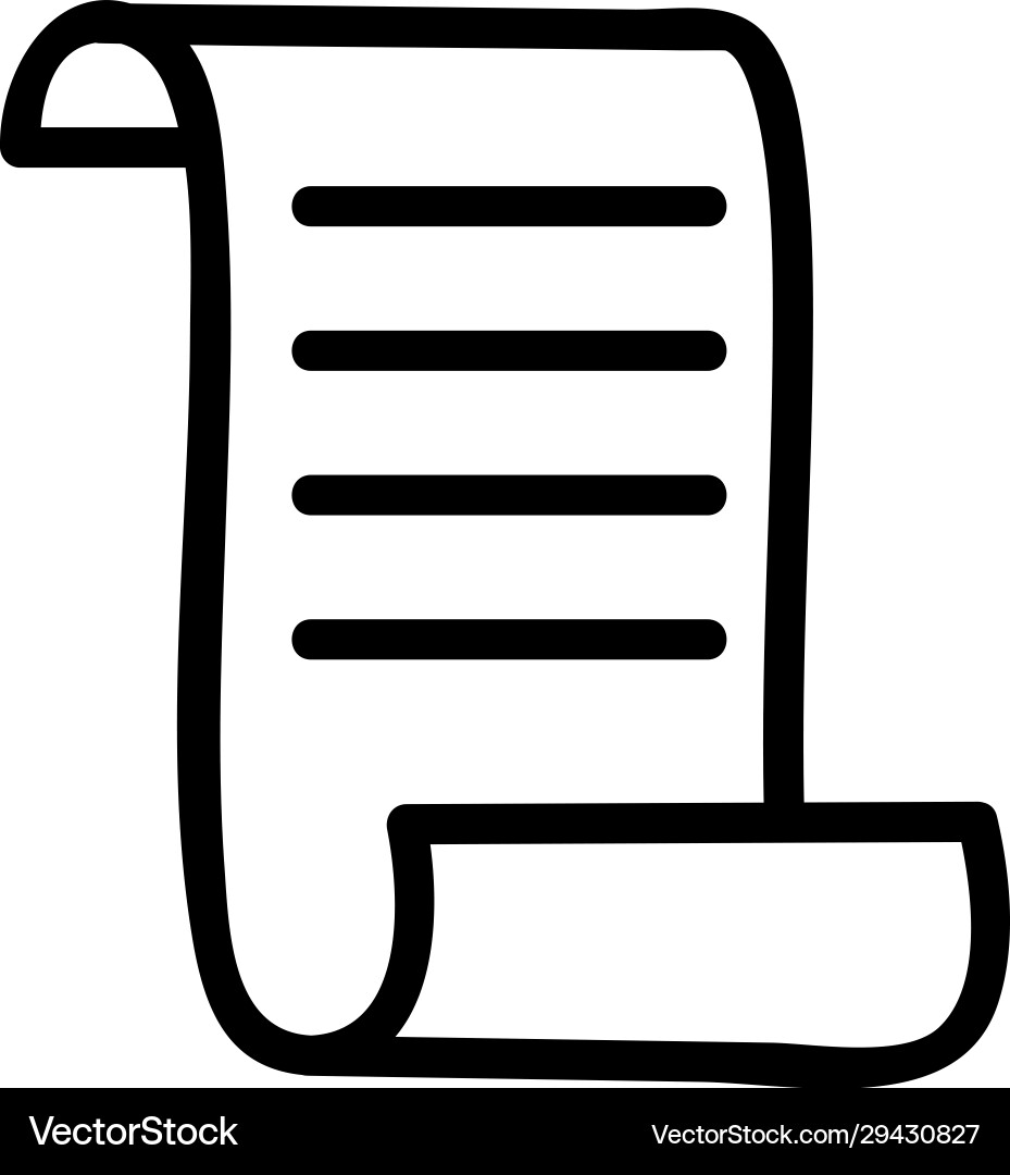 Parchment paper scroll icon isolated Parchment paper scroll icon isolated vector image